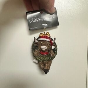Hobby Lobby Festive Highland Cow Ornament